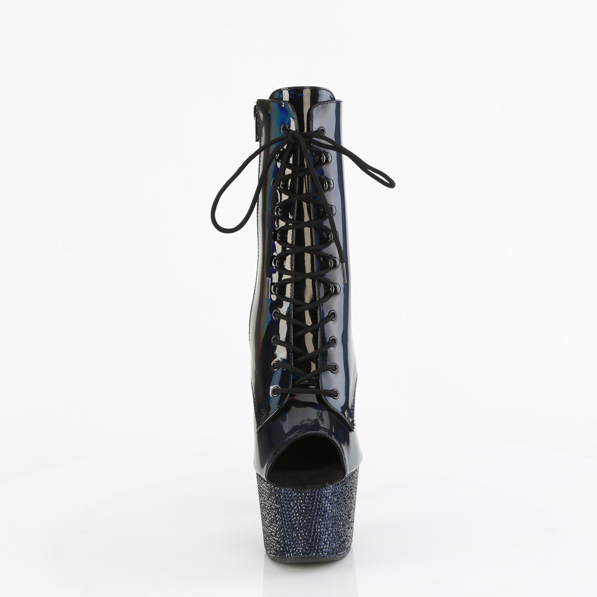 Pleaser  Bottines BEJEWELED-1021-7 Blk Holo Pat / Midnight Blk RS