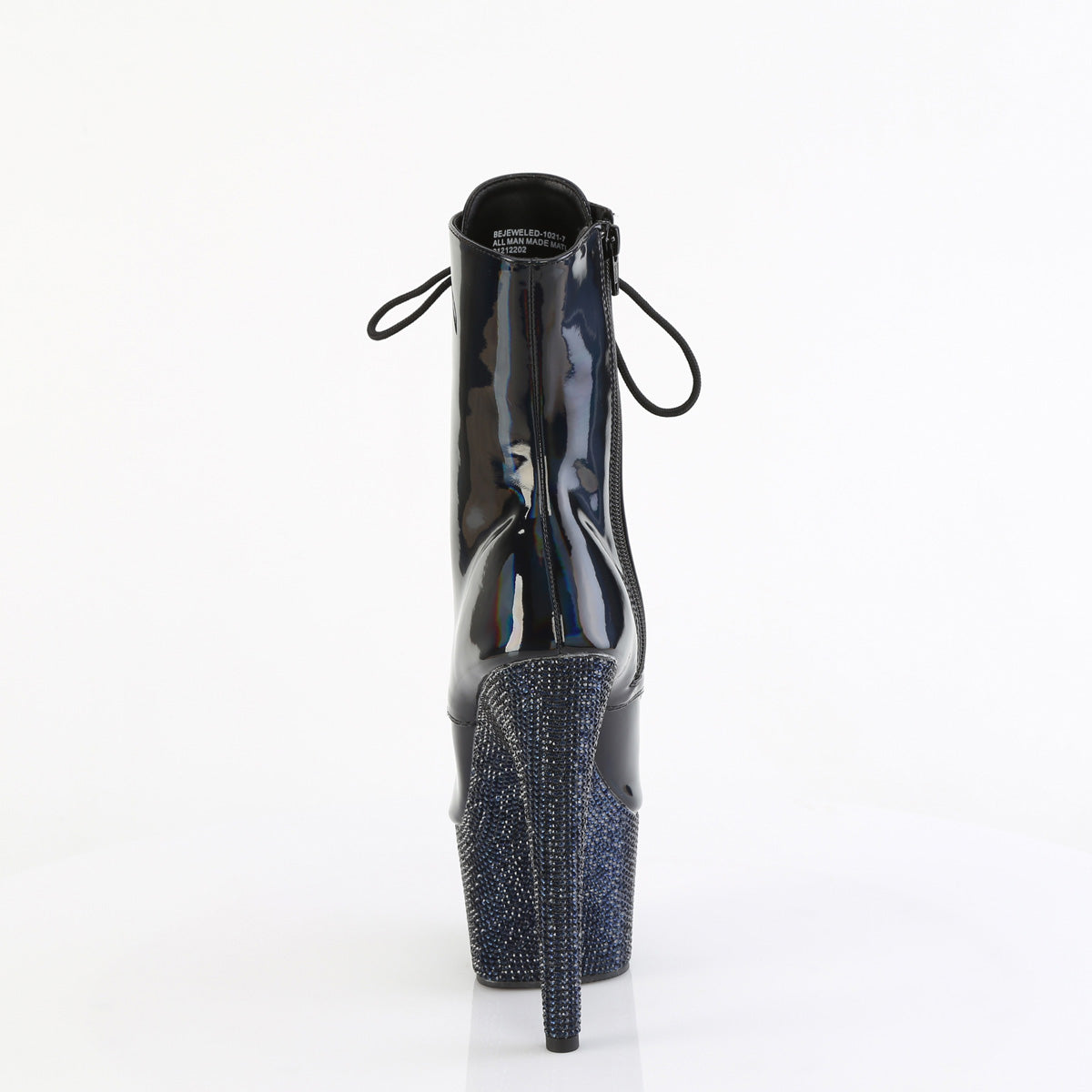Pleaser  Bottines BEJEWELED-1021-7 Blk Holo Pat / Midnight Blk RS