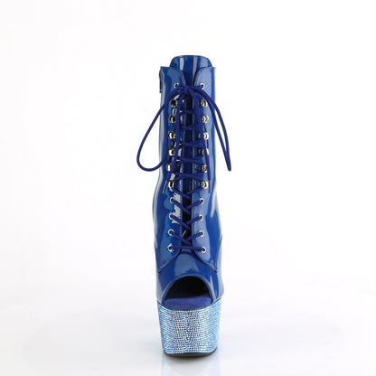 Pleaser   BEJEWELED-1021-7 Blue Holo Pat/Blue AB RS