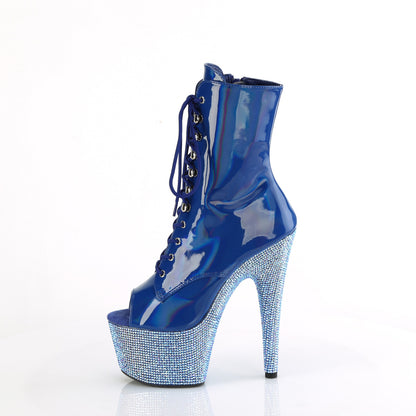 Pleaser   BEJEWELED-1021-7 Blue Holo Pat/Blue AB RS