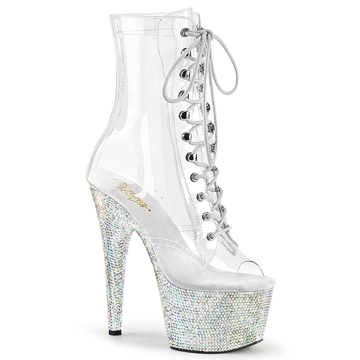 Pleaser  Ankle Boots BEJEWELED-1021C-7 Clr-RS/Slv AB RS