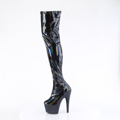 Pleaser  Bottes BEJEWELED-3000-7 Blk Str Holo Pat / Midnight Blk RS