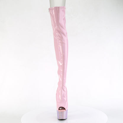 Pleaser  Bottes BEJEWELED-3011-7 B. Pink Str Holo Pat / b. Rose ab rs