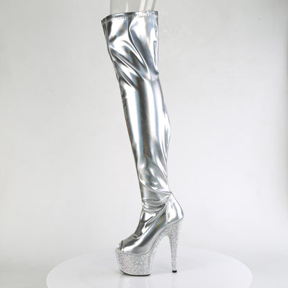 Pleaser  Bottes BEJEWELED-3011-7 SLV Str Holo Pat / SLV AB RS