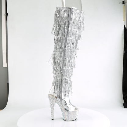 Pleaser Bottes pour femmes BEJEWELED-3019RSF-7 SLV Metallic PU-SLV / SLV MULTI RS