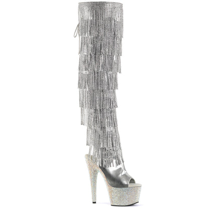 Pleaser Bottes pour femmes BEJEWELED-3019RSF-7 SLV Metallic PU-SLV / SLV MULTI RS