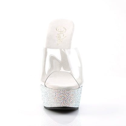 Pleaser Womens Sandals BEJEWELED-601DM Clr/Slv Multi RS