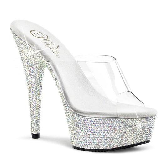 Pleaser Sandales féminines BEJEWELED-601DM CLR / SLV Multi RS