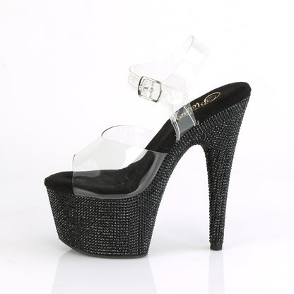 Pleaser Womens Sandals BEJEWELED-708DM Clr/Blk RS