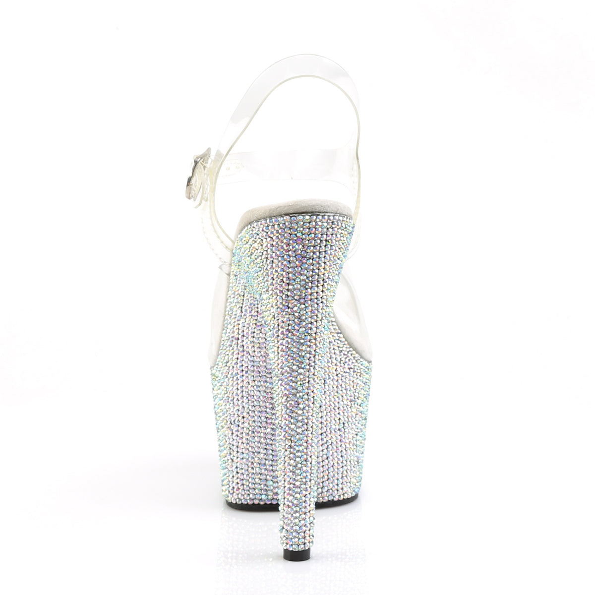 Pleaser Womens Sandals BEJEWELED-708DM Clr/Slv Multi RS