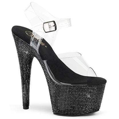 Pleaser Womens Sandals BEJEWELED-708DM Clr/Blk RS