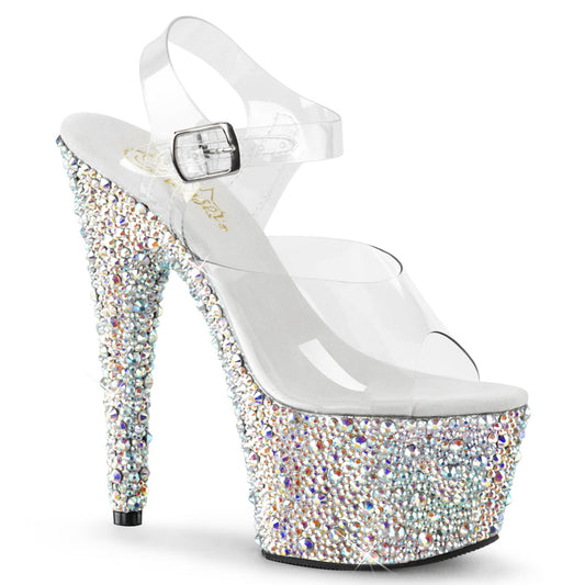 Pleaser Sandales pour femmes BEJEWELED-708ms CLR / SLV MULTI RS