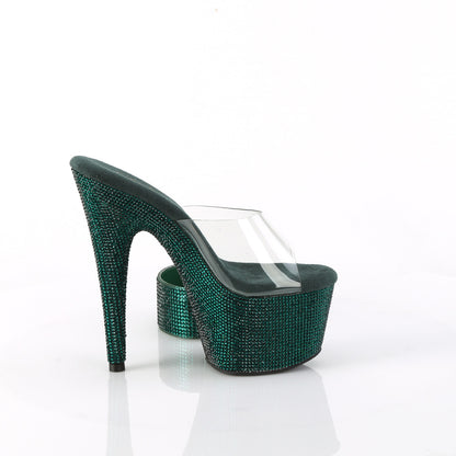 Pleaser Women's Platform Shoes BEJEWELED-712RS Clr/Emerald Green RS