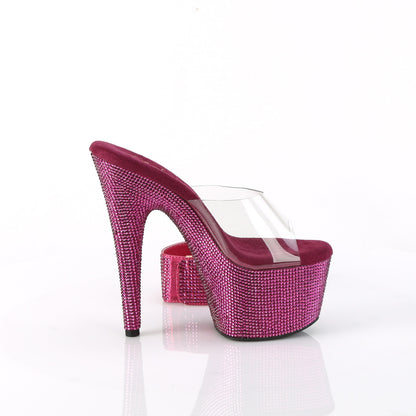 Pleaser Women's Platform Shoes BEJEWELED-712RS Clr/Fuchsia RS