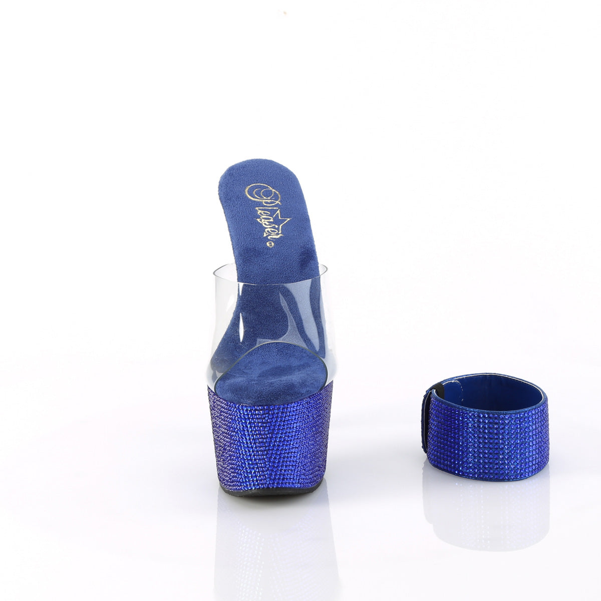 Pleaser Women's Platform Shoes BEJEWELED-712RS Clr/Royal Blue RS