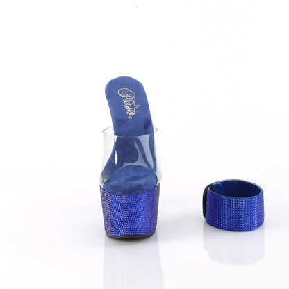 Pleaser Women's Platform Shoes BEJEWELED-712RS Clr/Royal Blue RS