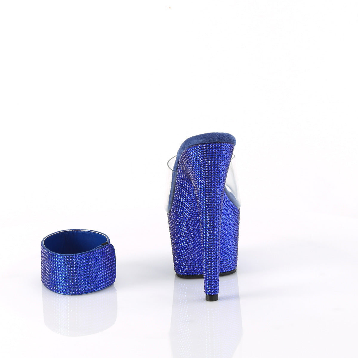 Pleaser Women's Platform Shoes BEJEWELED-712RS Clr/Royal Blue RS