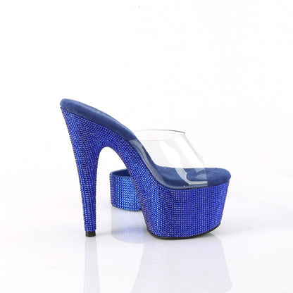 Pleaser Women's Platform Shoes BEJEWELED-712RS Clr/Royal Blue RS