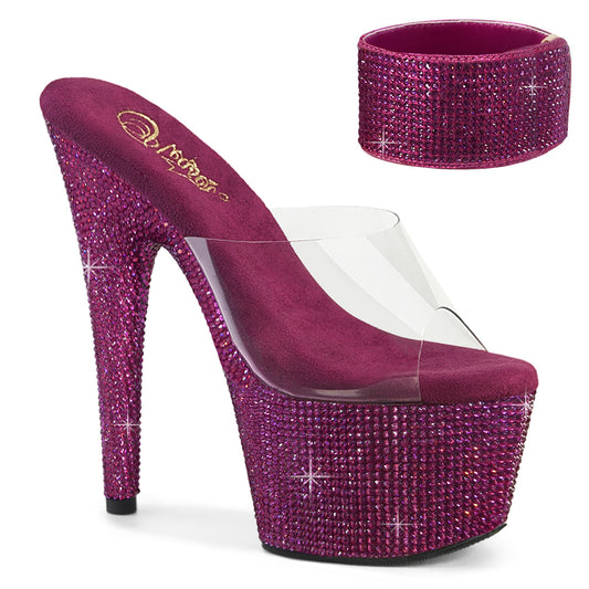 Pleaser Women's Platform Shoes BEJEWELED-712RS Clr/Fuchsia RS