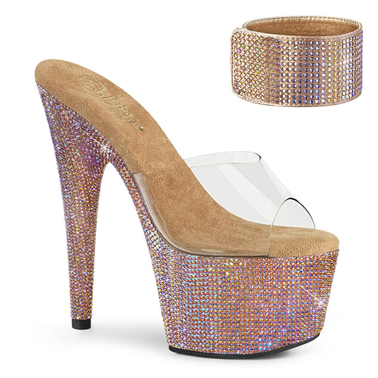 Pleaser Sandales pour femmes BEJEWELED-712RS CLR / Rose Gold Multi RS
