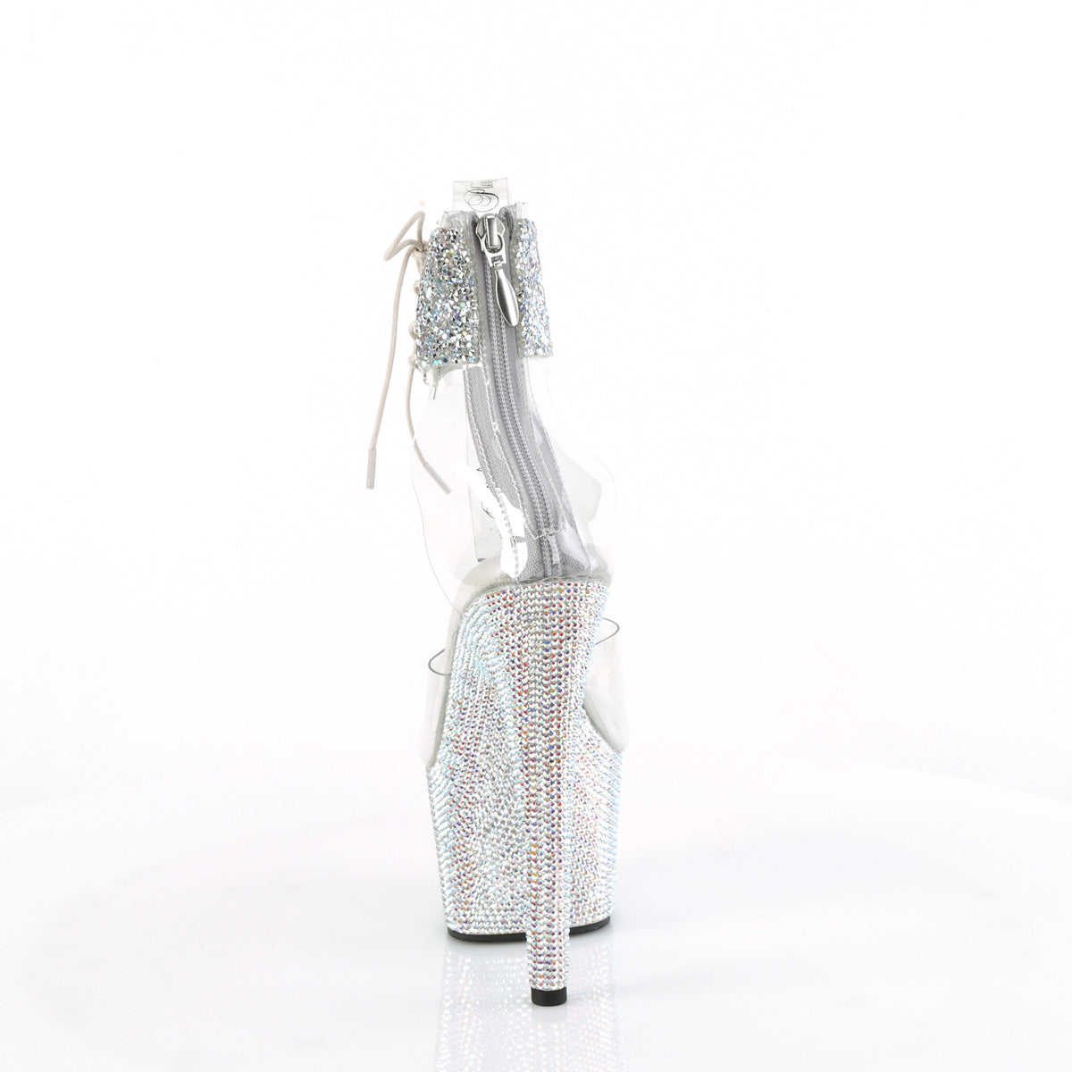Pleaser  Sandals BEJEWELED-724RS-02 Clr-Slv Multi RS/Slv AB RS