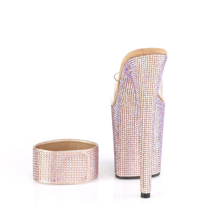 Pleaser Sandales pour femmes BEJEWELED-812RS CLR / Gold Rose Multi RS