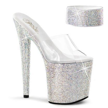 Pleaser Sandales pour femmes BEJEWELED-812RS CLR / SLV MULTI RS