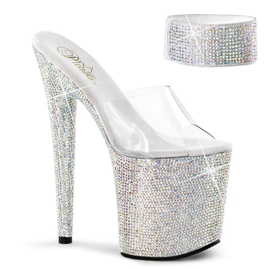 Pleaser Sandales pour femmes BEJEWELED-812RS CLR / SLV MULTI RS