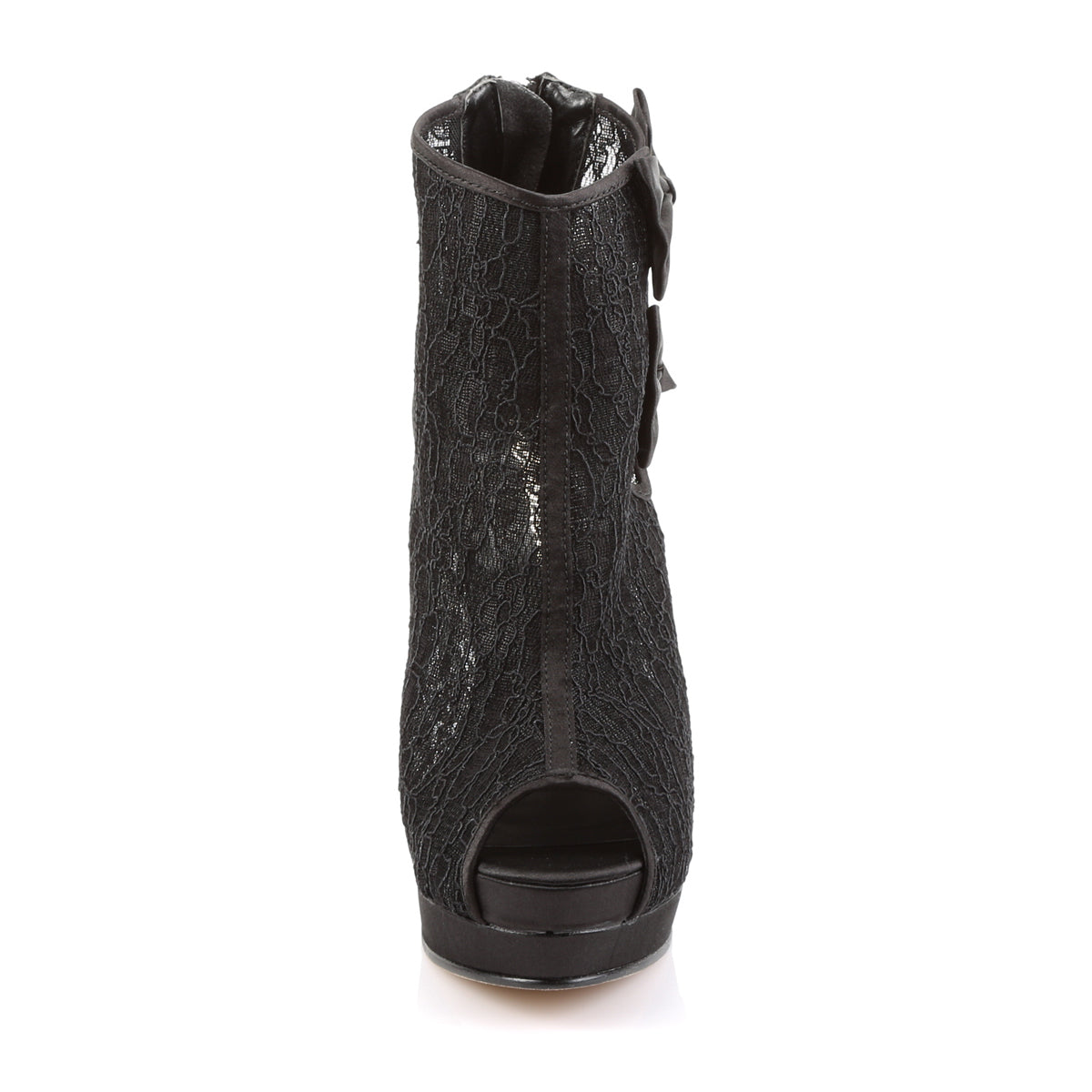 Fabulicious Womens Pumps BELLA-28 Blk Satin-Lace