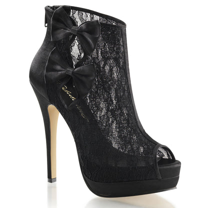 Fabulicious Womens Pumps BELLA-28 Blk Satin-Lace