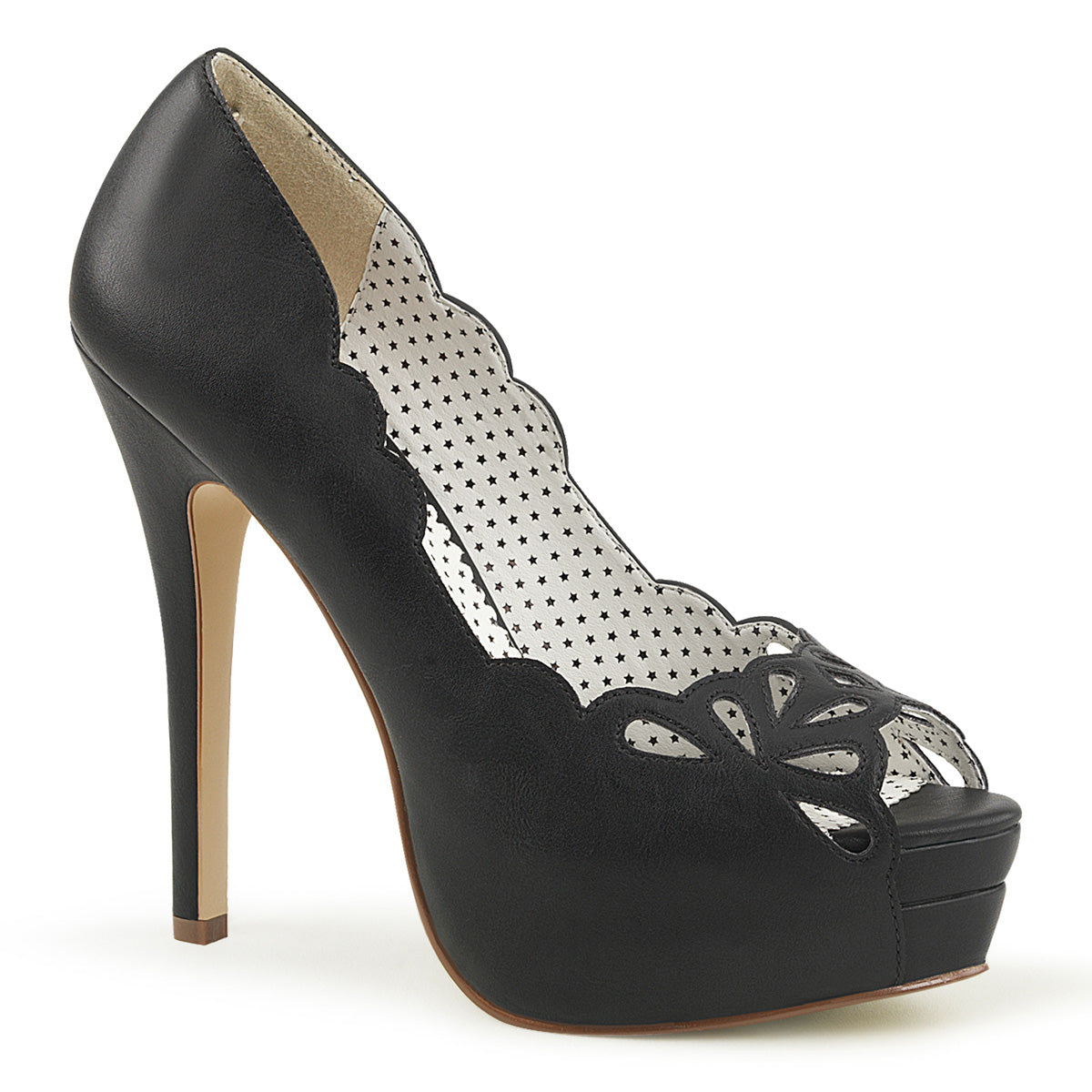 Pin Up Couture Pompes pour femmes BELLA-30 Blk Faux Cuir