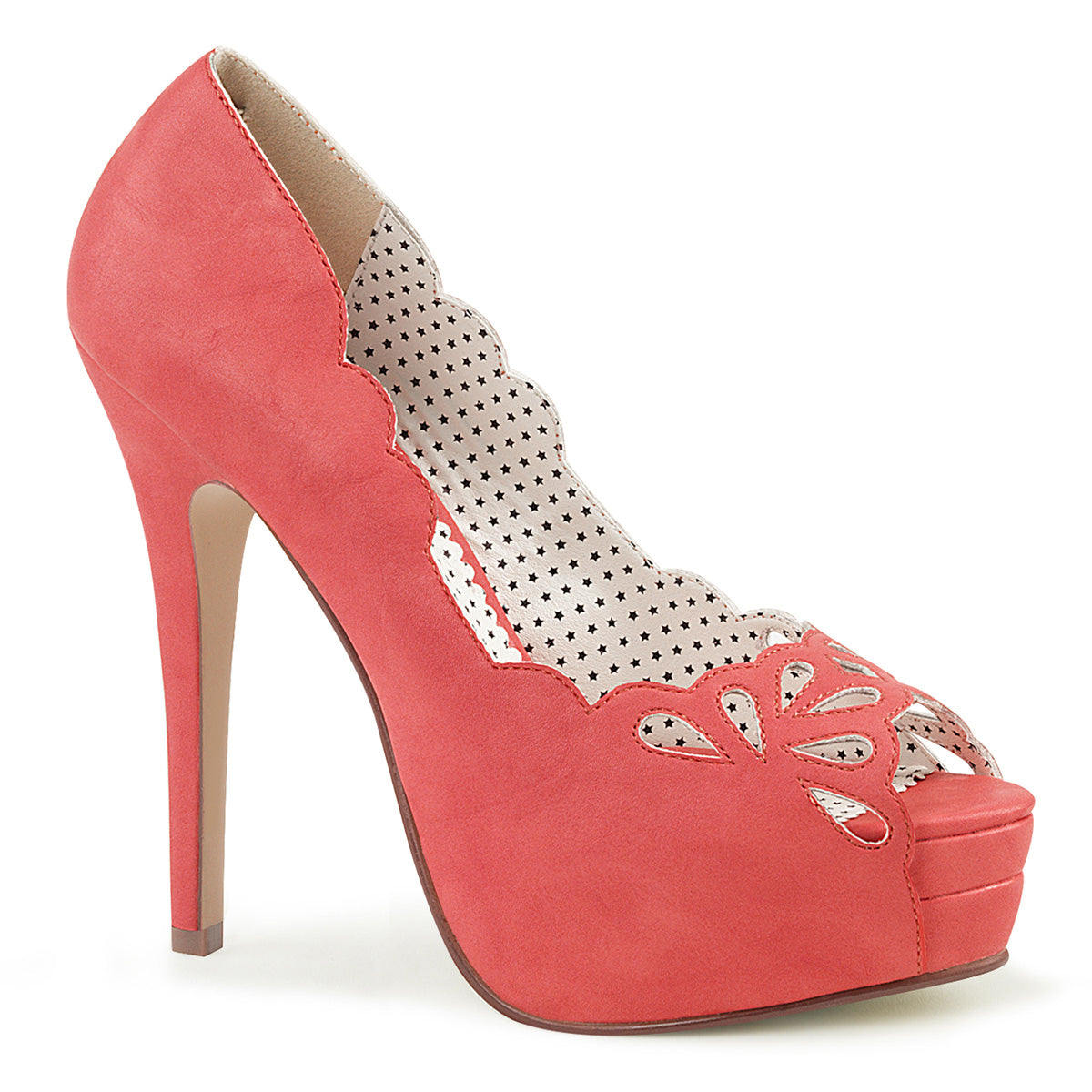Pin Up Couture Pompes pour femmes BELLA-30 Cuir en faux corail