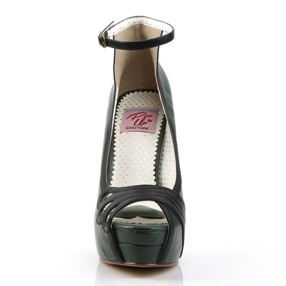 Pin Up Couture Pompes pour femmes BELLA-31 D. Green-Blk Faux Cuir