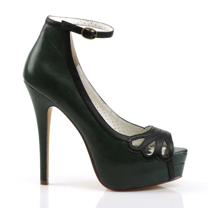 Pin Up Couture Pompes pour femmes BELLA-31 D. Green-Blk Faux Cuir
