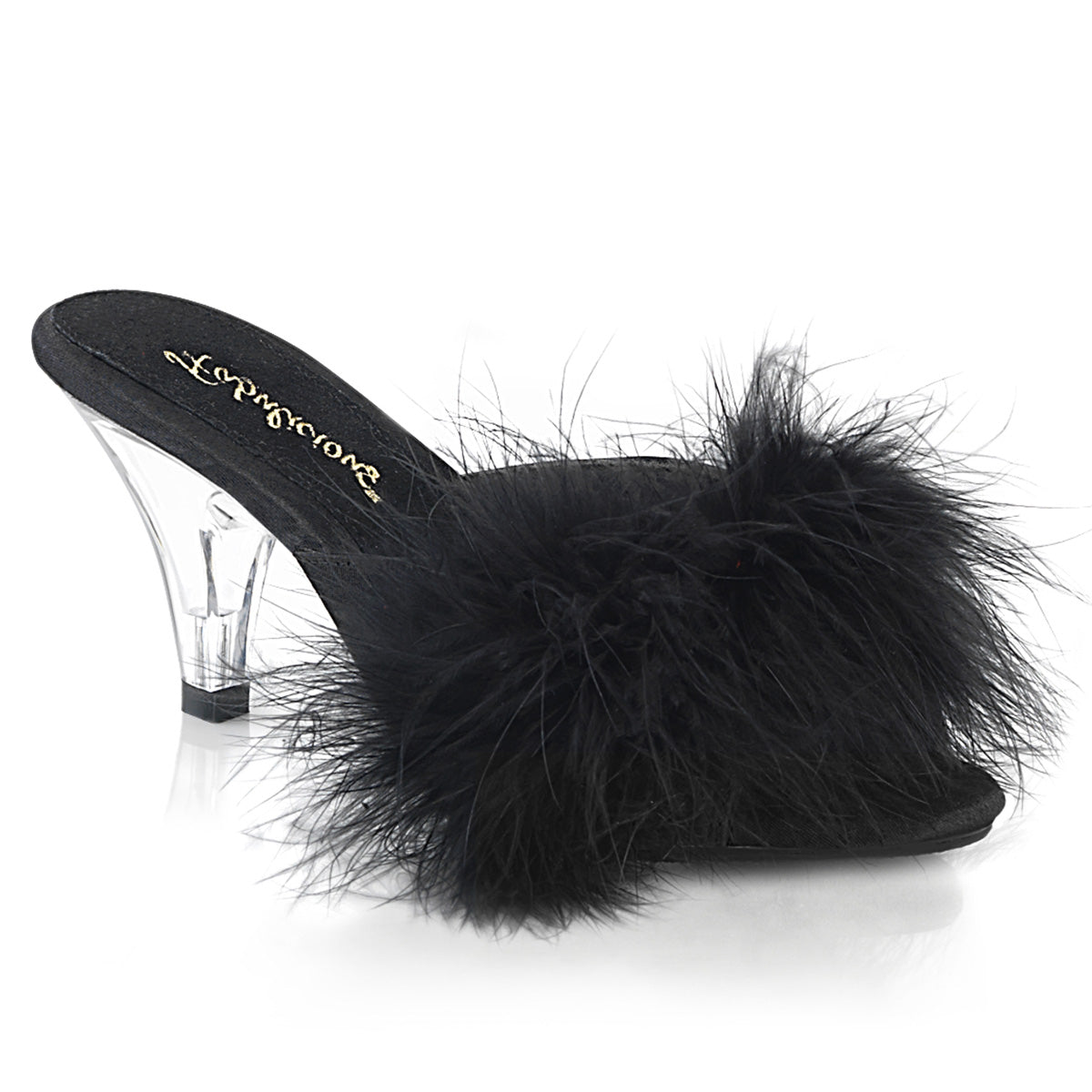 Fabulicious Sandales pour femmes BELLE-301f BLK PU-FUR / CLR
