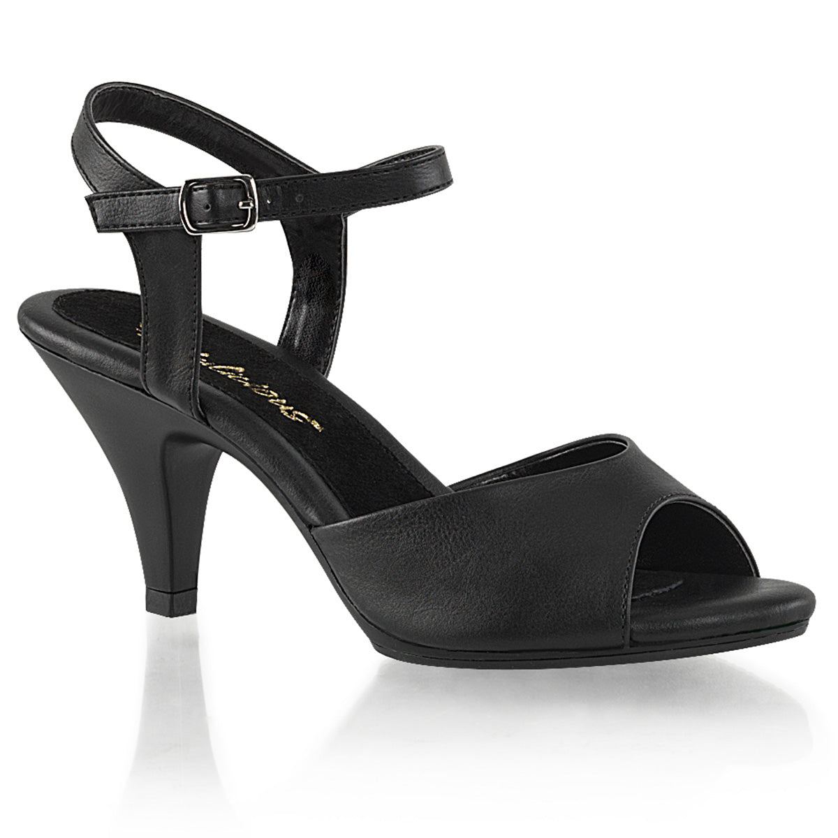 Fabulicious Sandales pour femmes BELLE-309 Blk Faux Cuir / Blk Matte