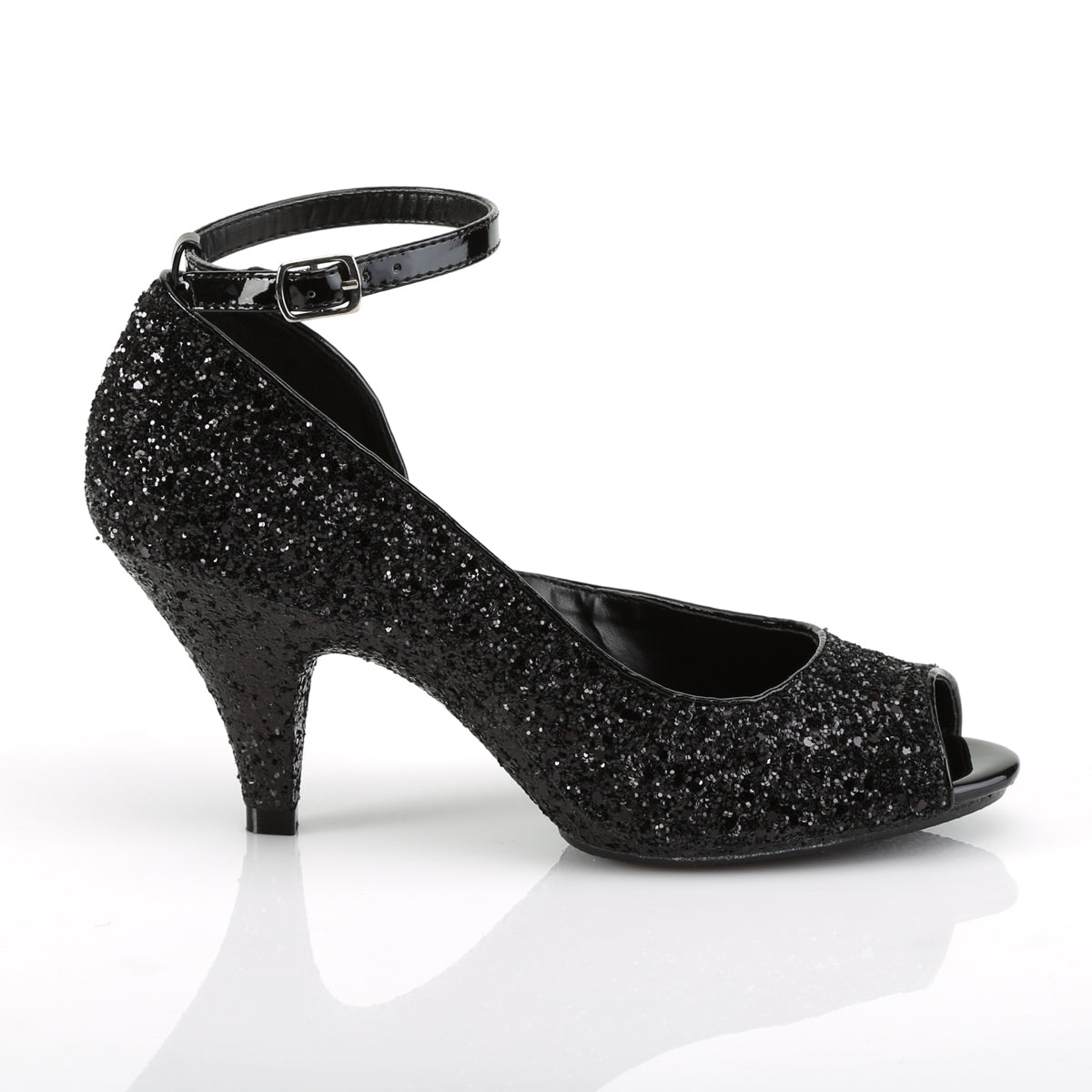Fabulicious Sandales pour femmes BELLE-381g blk paillettes / blk paillettes