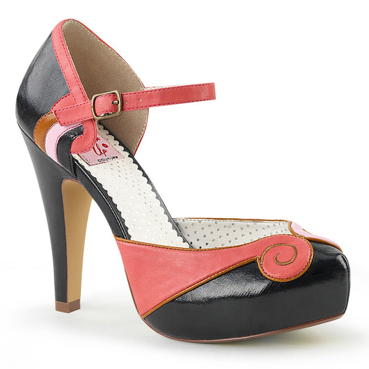 Pin Up Couture Pompes pour femmes BETTIE-17 Cuir corail-blk en similicuir