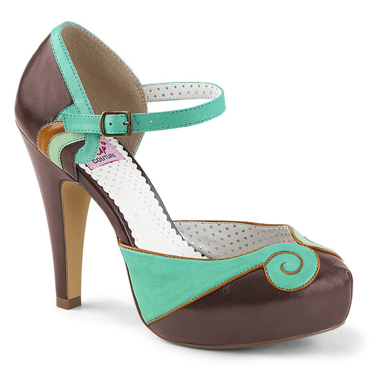Pin Up Couture Pompes pour femmes BETTIE-17 cuir faux-brun-marron