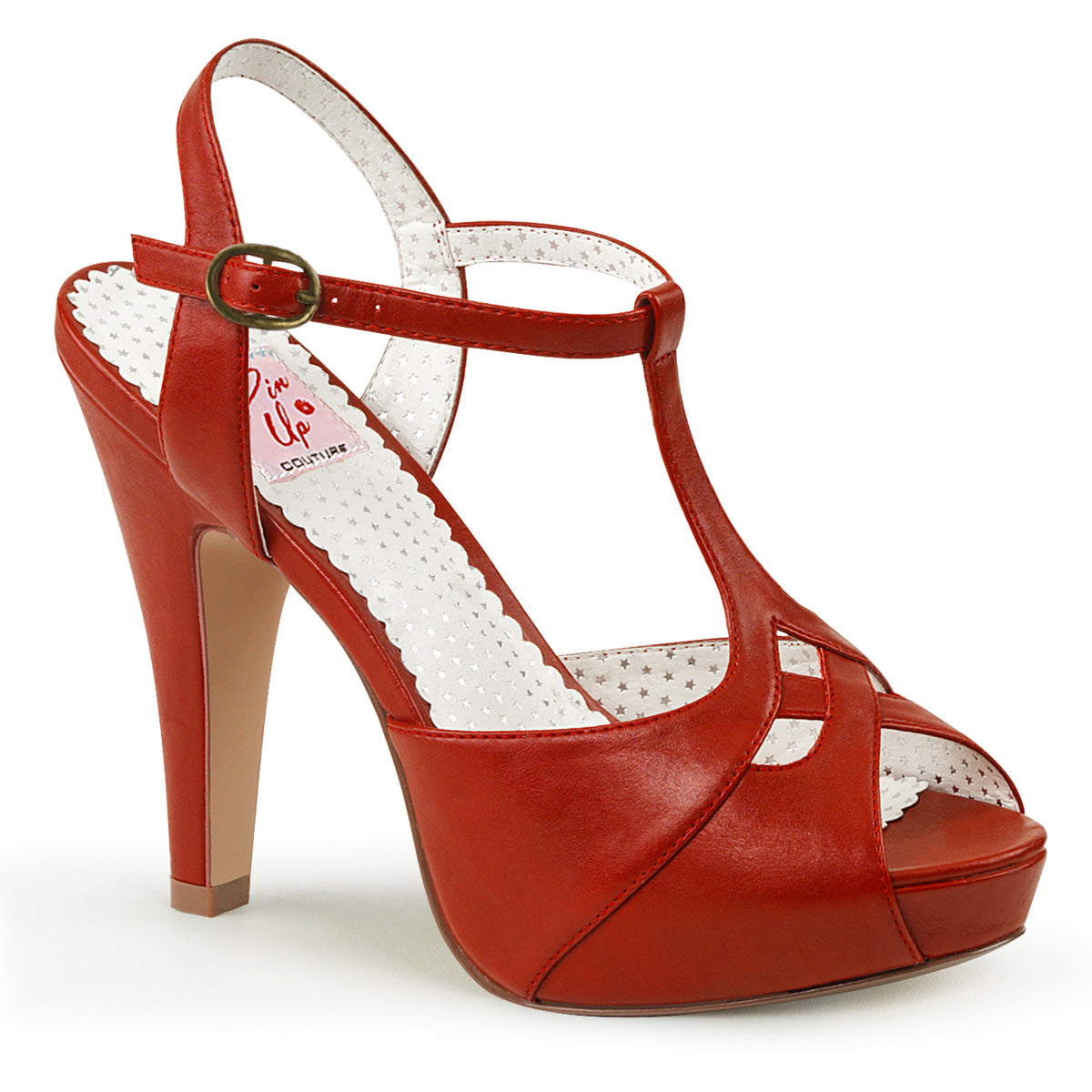 Pin Up Couture Pompes pour femmes BETTIE-23 cuir rouge rouge