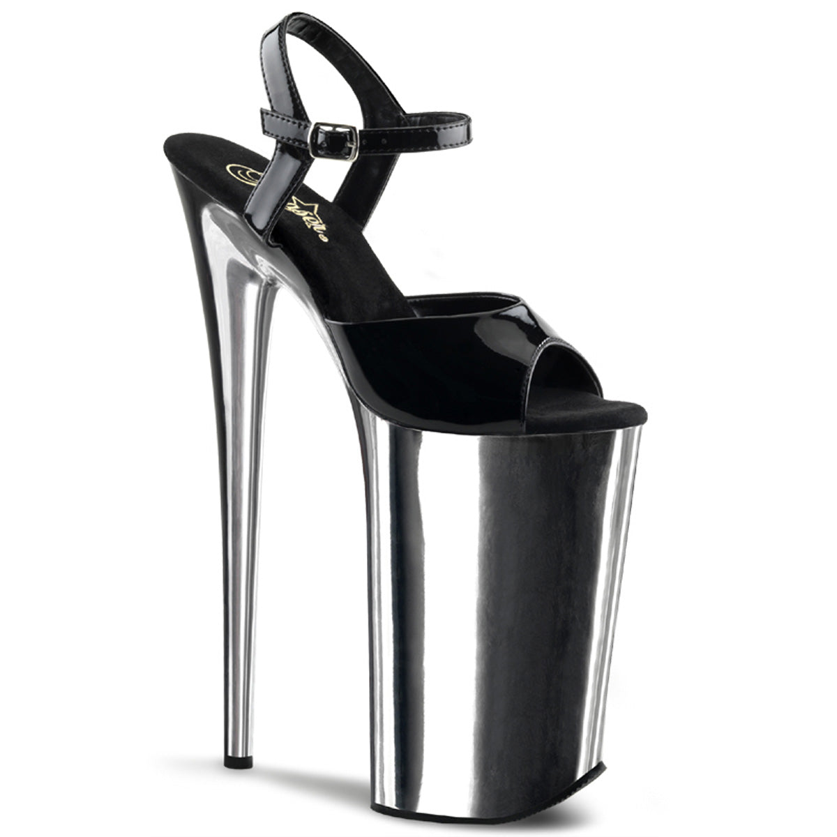 Pleaser Sandales pour femmes BEYOND-009 blk / slv chrome