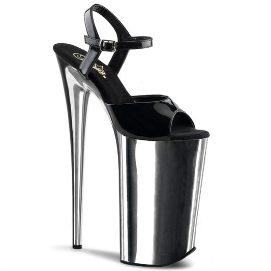 Pleaser Sandales pour femmes BEYOND-009 blk / slv chrome