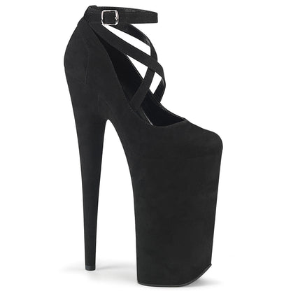 Pleaser Sandales pour femmes BEYOND-087FS BLK FAUX SUDE / BLK FAUX SUDE