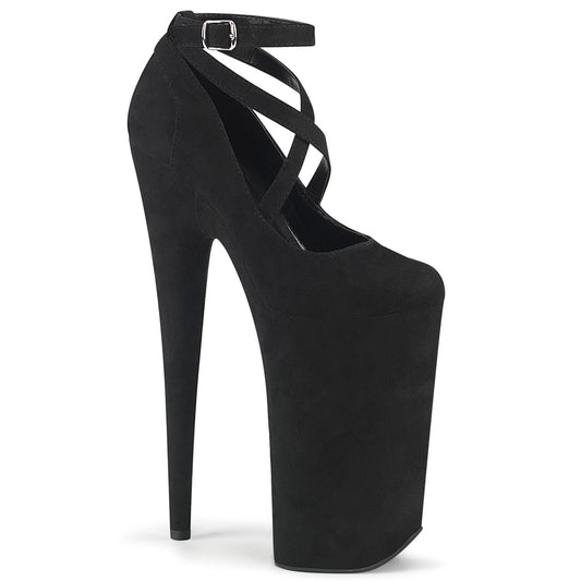 Pleaser Sandales pour femmes BEYOND-087FS BLK FAUX SUDE / BLK FAUX SUDE