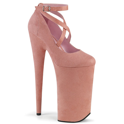 Pleaser Womens Sandals BEYOND-087FS B. Pink Faux Suede/B. Pink Faux Suede
