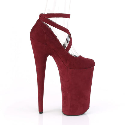 Pleaser Womens Sandals BEYOND-087FS Burgundy Faux Suede/Burgundy Faux Suede