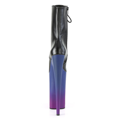 Pleaser Bottines pour femmes BEYOND-1020bp Blk Faux Cuir / Blue-Purple Ombre