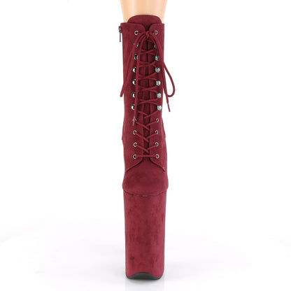 Pleaser Womens Ankle Boots BEYOND-1020FS Burgundy F.Suede/Burgundy F.Suede