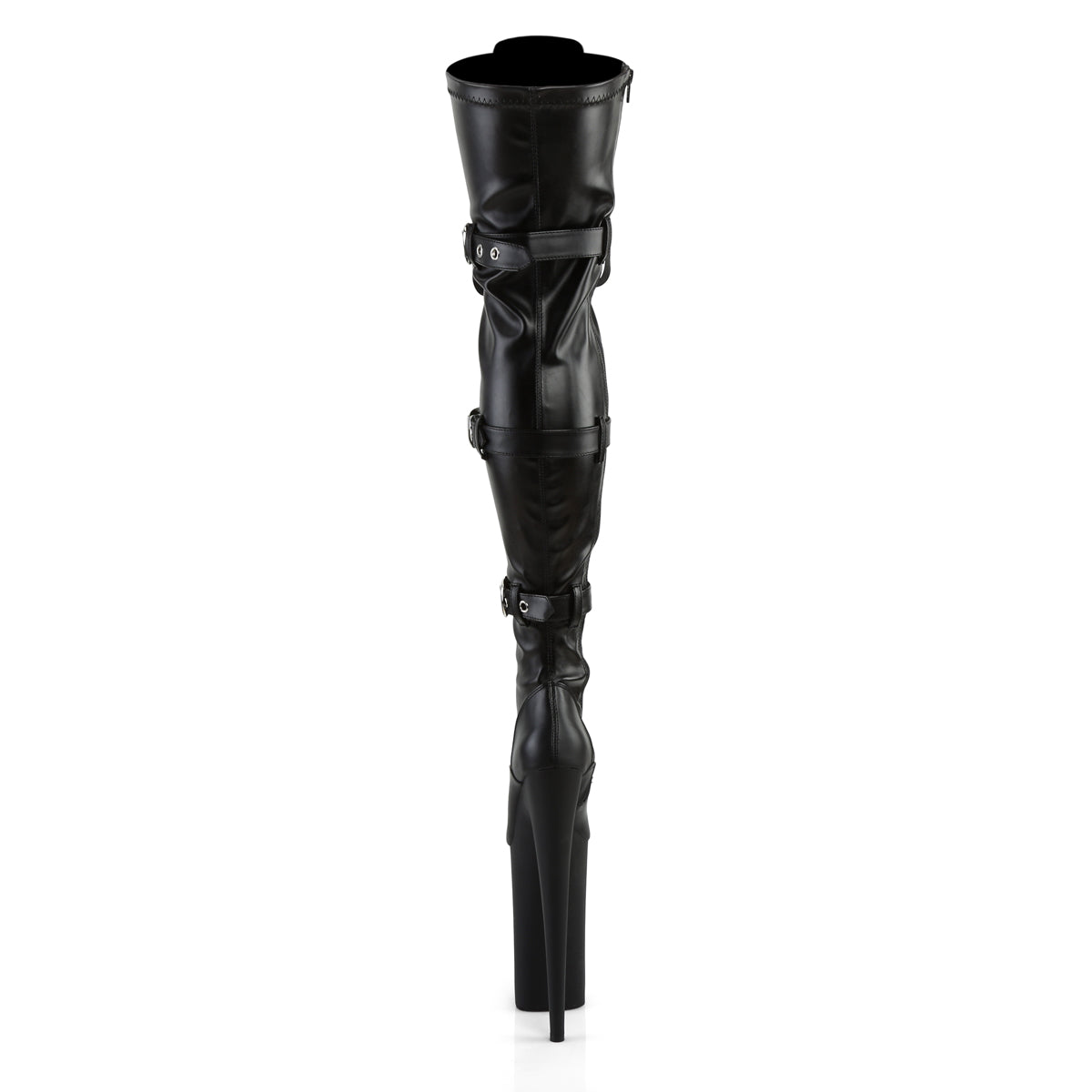 Pleaser Bottes pour femmes BEYOND-3028 BLK STR FAUX CUIR / BLK MATTE