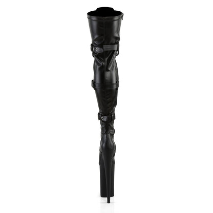 Pleaser Bottes pour femmes BEYOND-3028 BLK STR FAUX CUIR / BLK MATTE